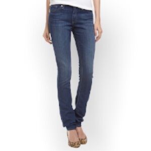 Classic Women's Dark Blue Slim Straight Jeans